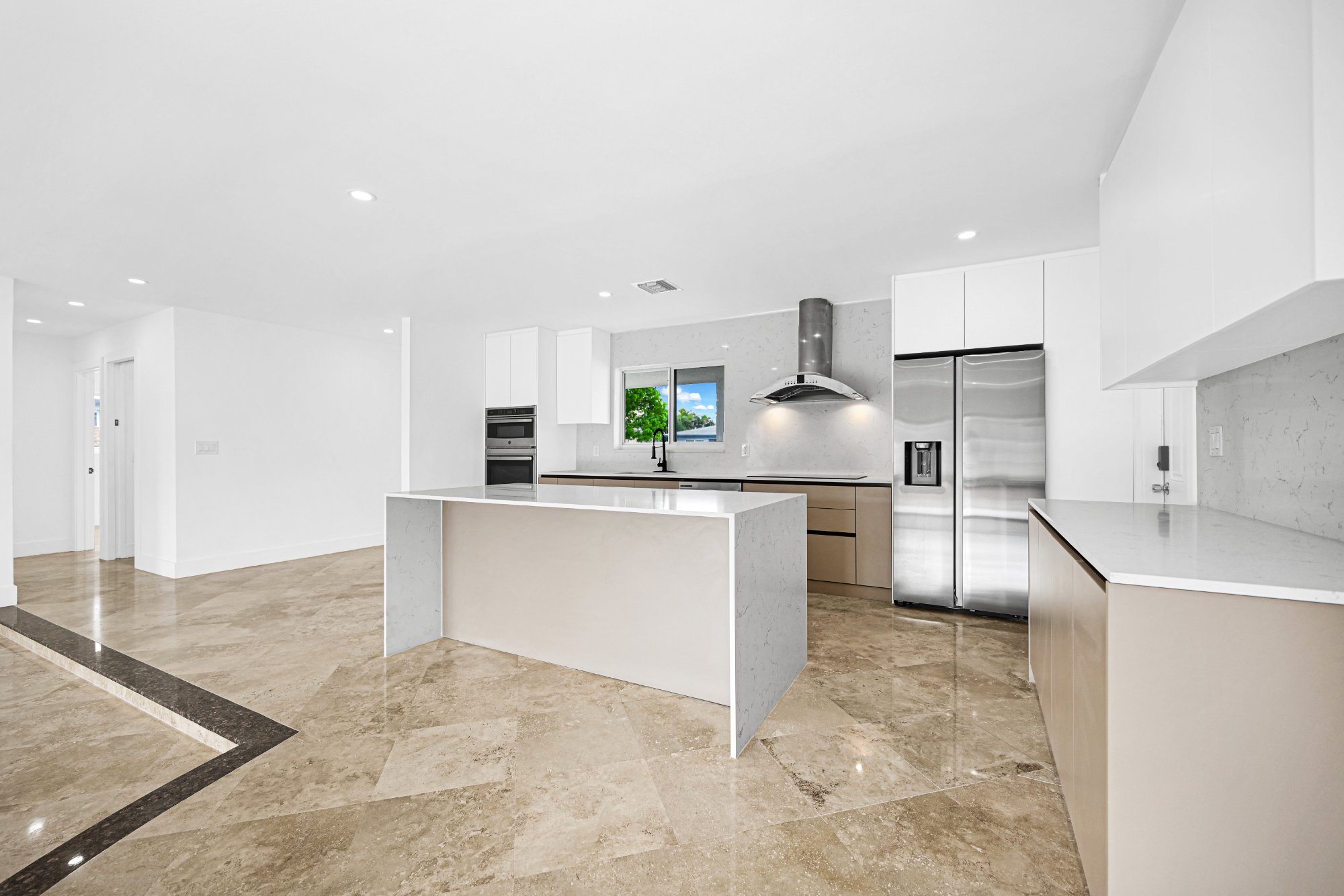 Open kitchen with island